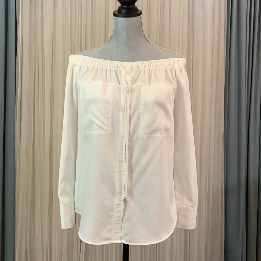 🟢3 for $20——MOSSIMO top off shoulder button front pockets long sleeve sz 8